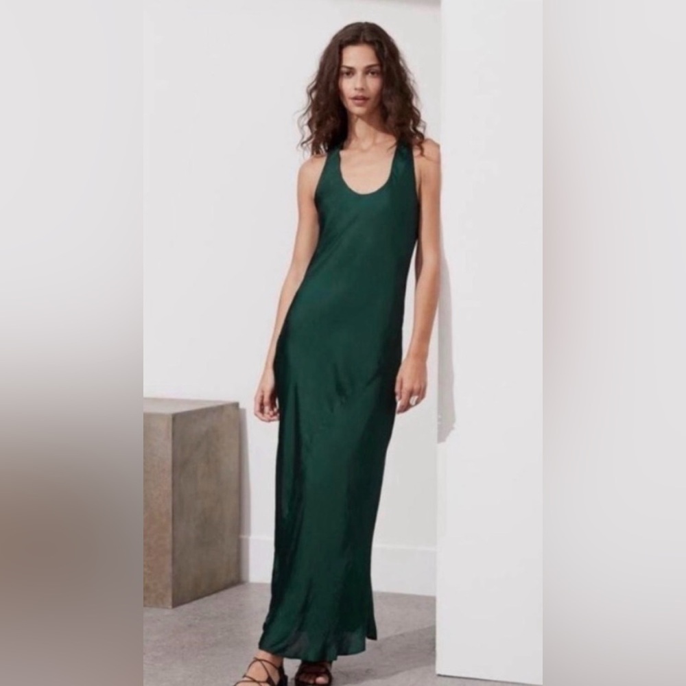 Banana Republic Racerback Maxi Dress  Emerald Green  Size 6  Like New